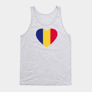 I Love Romania // Heart-Shaped Romanian Flag Tank Top